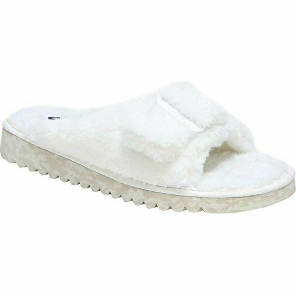 Dr. Scholl's Staycay OG Faux Fur Buckle Slide Slipper Sandal 9 Sustainable Grip - Picture 1 of 6